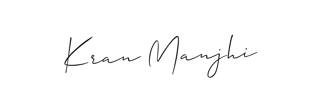 Create a beautiful signature design for name Kran Manjhi. With this signature (Allison_Script) fonts, you can make a handwritten signature for free. Kran Manjhi signature style 2 images and pictures png