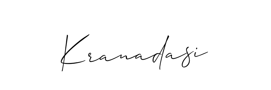 Allison_Script is a professional signature style that is perfect for those who want to add a touch of class to their signature. It is also a great choice for those who want to make their signature more unique. Get Kranadasi name to fancy signature for free. Kranadasi signature style 2 images and pictures png