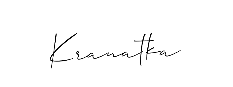Allison_Script is a professional signature style that is perfect for those who want to add a touch of class to their signature. It is also a great choice for those who want to make their signature more unique. Get Kranatka name to fancy signature for free. Kranatka signature style 2 images and pictures png