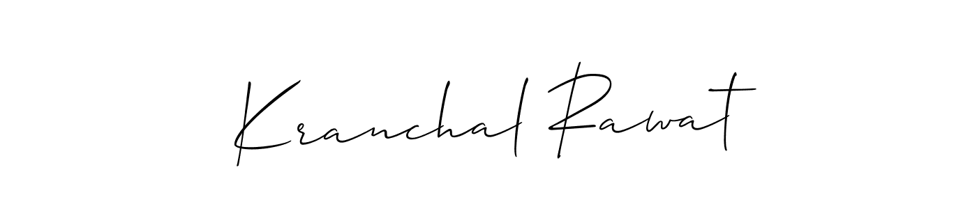 Create a beautiful signature design for name Kranchal Rawat. With this signature (Allison_Script) fonts, you can make a handwritten signature for free. Kranchal Rawat signature style 2 images and pictures png