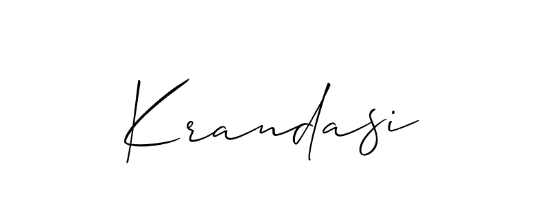 How to make Krandasi signature? Allison_Script is a professional autograph style. Create handwritten signature for Krandasi name. Krandasi signature style 2 images and pictures png