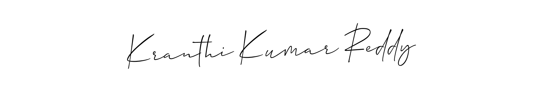 Allison_Script is a professional signature style that is perfect for those who want to add a touch of class to their signature. It is also a great choice for those who want to make their signature more unique. Get Kranthi Kumar Reddy name to fancy signature for free. Kranthi Kumar Reddy signature style 2 images and pictures png