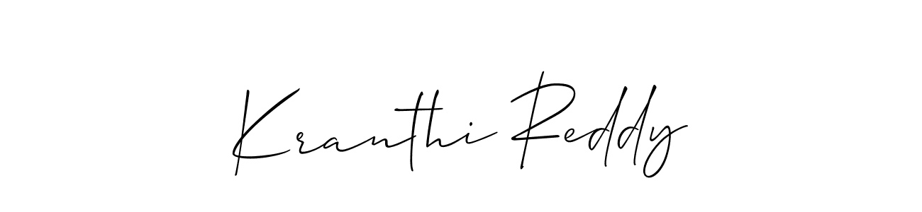 Also we have Kranthi Reddy name is the best signature style. Create professional handwritten signature collection using Allison_Script autograph style. Kranthi Reddy signature style 2 images and pictures png