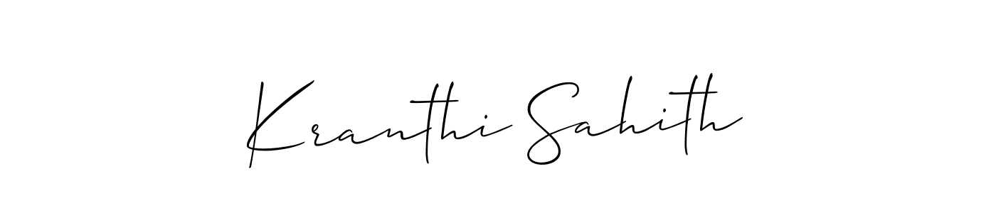 How to make Kranthi Sahith signature? Allison_Script is a professional autograph style. Create handwritten signature for Kranthi Sahith name. Kranthi Sahith signature style 2 images and pictures png