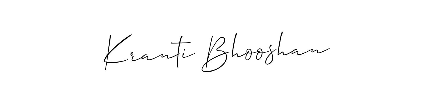 if you are searching for the best signature style for your name Kranti Bhooshan. so please give up your signature search. here we have designed multiple signature styles  using Allison_Script. Kranti Bhooshan signature style 2 images and pictures png