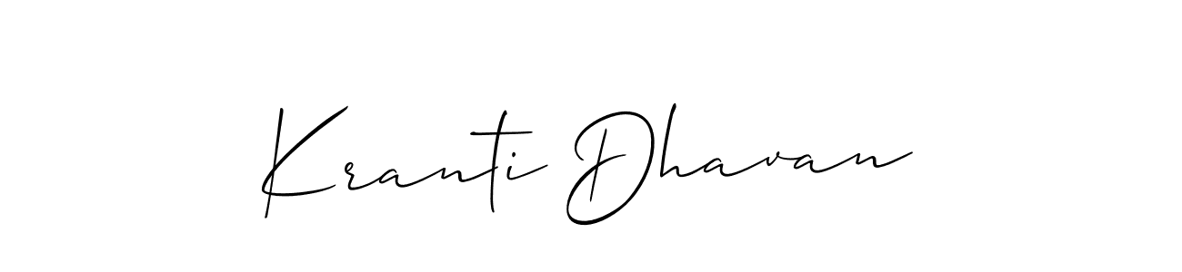 How to Draw Kranti Dhavan signature style? Allison_Script is a latest design signature styles for name Kranti Dhavan. Kranti Dhavan signature style 2 images and pictures png