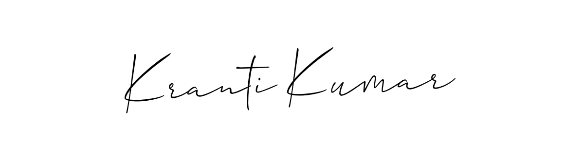 It looks lik you need a new signature style for name Kranti Kumar. Design unique handwritten (Allison_Script) signature with our free signature maker in just a few clicks. Kranti Kumar signature style 2 images and pictures png