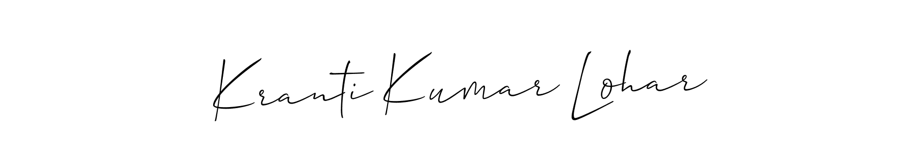 How to make Kranti Kumar Lohar name signature. Use Allison_Script style for creating short signs online. This is the latest handwritten sign. Kranti Kumar Lohar signature style 2 images and pictures png
