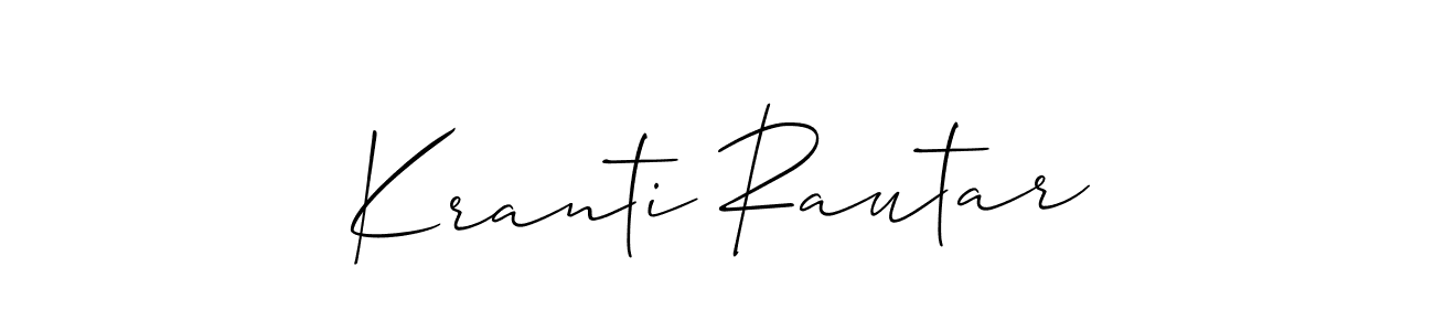 It looks lik you need a new signature style for name Kranti Rautar. Design unique handwritten (Allison_Script) signature with our free signature maker in just a few clicks. Kranti Rautar signature style 2 images and pictures png