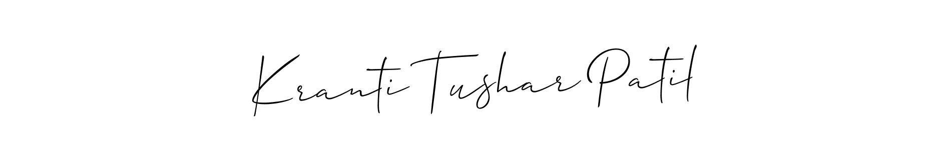 You can use this online signature creator to create a handwritten signature for the name Kranti Tushar Patil. This is the best online autograph maker. Kranti Tushar Patil signature style 2 images and pictures png