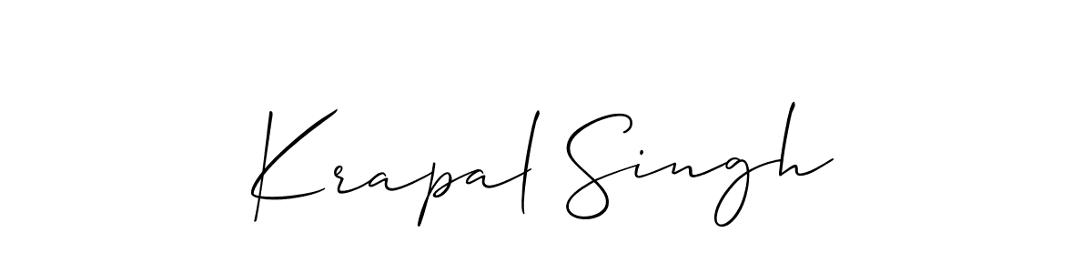 You should practise on your own different ways (Allison_Script) to write your name (Krapal Singh) in signature. don't let someone else do it for you. Krapal Singh signature style 2 images and pictures png