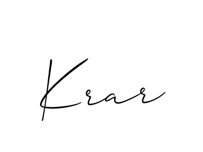 How to make Krar name signature. Use Allison_Script style for creating short signs online. This is the latest handwritten sign. Krar signature style 2 images and pictures png