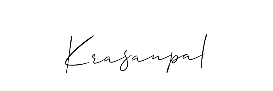 The best way (Allison_Script) to make a short signature is to pick only two or three words in your name. The name Krasanpal include a total of six letters. For converting this name. Krasanpal signature style 2 images and pictures png