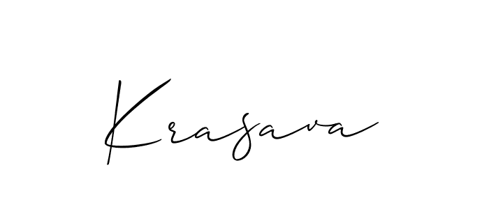 Design your own signature with our free online signature maker. With this signature software, you can create a handwritten (Allison_Script) signature for name Krasava. Krasava signature style 2 images and pictures png