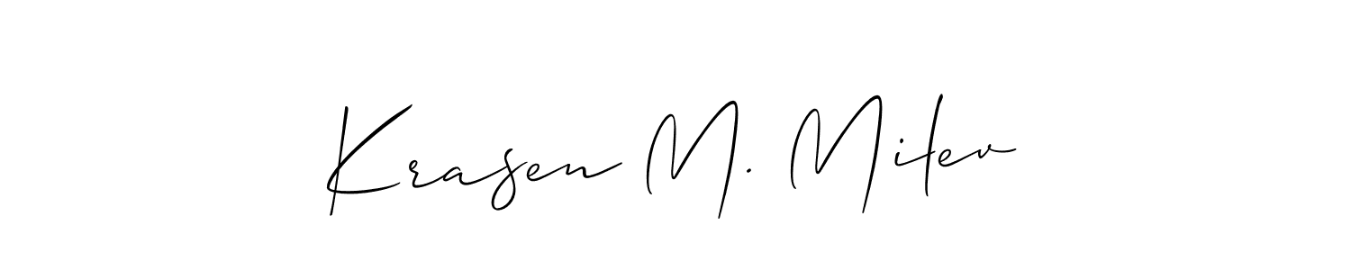 Also we have Krasen M. Milev name is the best signature style. Create professional handwritten signature collection using Allison_Script autograph style. Krasen M. Milev signature style 2 images and pictures png