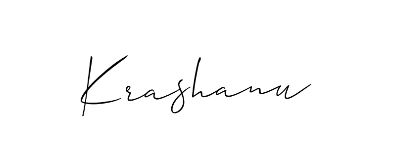 Design your own signature with our free online signature maker. With this signature software, you can create a handwritten (Allison_Script) signature for name Krashanu. Krashanu signature style 2 images and pictures png