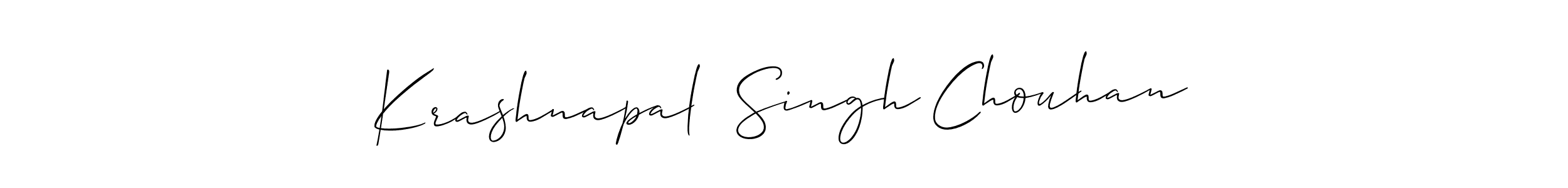 You should practise on your own different ways (Allison_Script) to write your name (Krashnapal  Singh Chouhan) in signature. don't let someone else do it for you. Krashnapal  Singh Chouhan signature style 2 images and pictures png