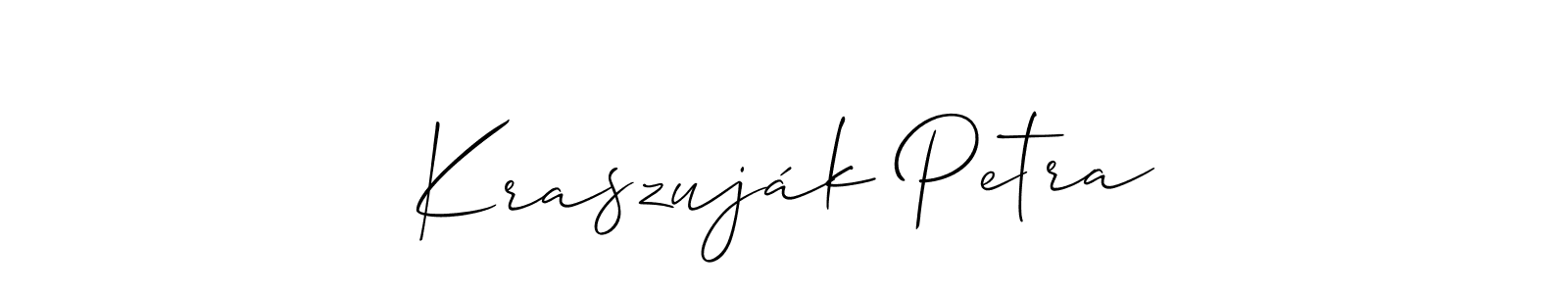 Create a beautiful signature design for name Kraszuják Petra. With this signature (Allison_Script) fonts, you can make a handwritten signature for free. Kraszuják Petra signature style 2 images and pictures png