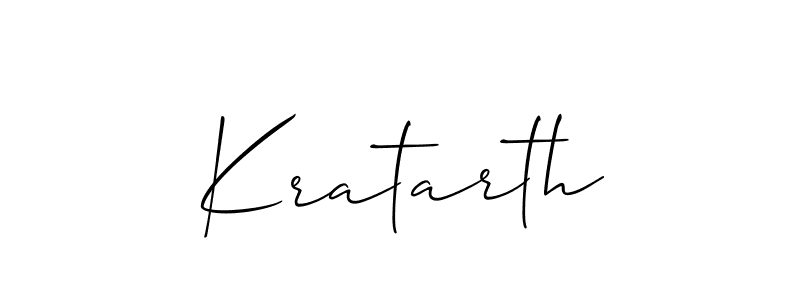 Make a beautiful signature design for name Kratarth. With this signature (Allison_Script) style, you can create a handwritten signature for free. Kratarth signature style 2 images and pictures png