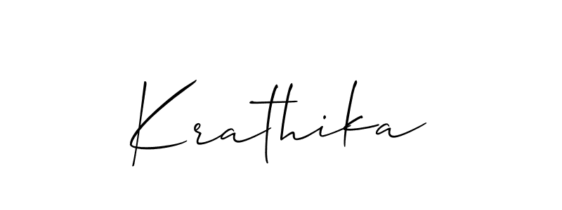 How to make Krathika signature? Allison_Script is a professional autograph style. Create handwritten signature for Krathika name. Krathika signature style 2 images and pictures png