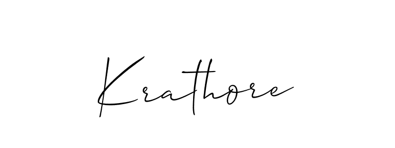 Also we have Krathore name is the best signature style. Create professional handwritten signature collection using Allison_Script autograph style. Krathore signature style 2 images and pictures png