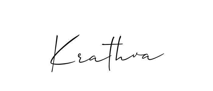 Allison_Script is a professional signature style that is perfect for those who want to add a touch of class to their signature. It is also a great choice for those who want to make their signature more unique. Get Krathva name to fancy signature for free. Krathva signature style 2 images and pictures png