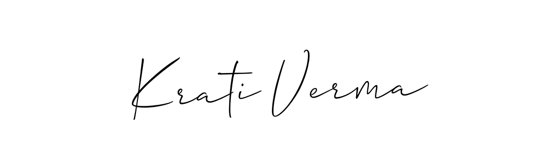 Create a beautiful signature design for name Krati Verma. With this signature (Allison_Script) fonts, you can make a handwritten signature for free. Krati Verma signature style 2 images and pictures png