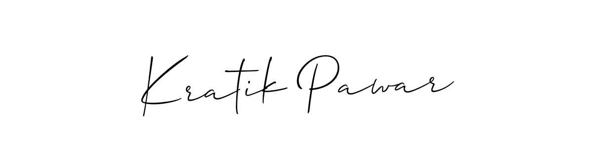 How to Draw Kratik Pawar signature style? Allison_Script is a latest design signature styles for name Kratik Pawar. Kratik Pawar signature style 2 images and pictures png