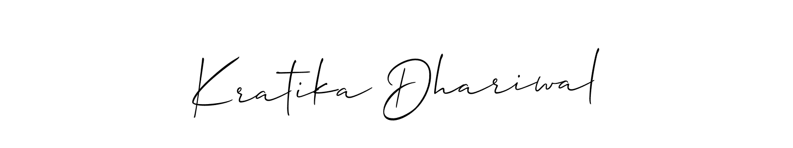 How to Draw Kratika Dhariwal signature style? Allison_Script is a latest design signature styles for name Kratika Dhariwal. Kratika Dhariwal signature style 2 images and pictures png
