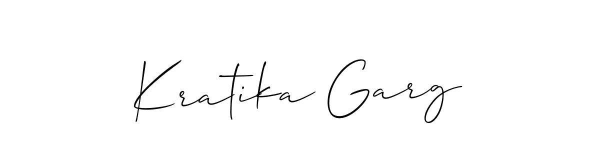 How to make Kratika Garg signature? Allison_Script is a professional autograph style. Create handwritten signature for Kratika Garg name. Kratika Garg signature style 2 images and pictures png