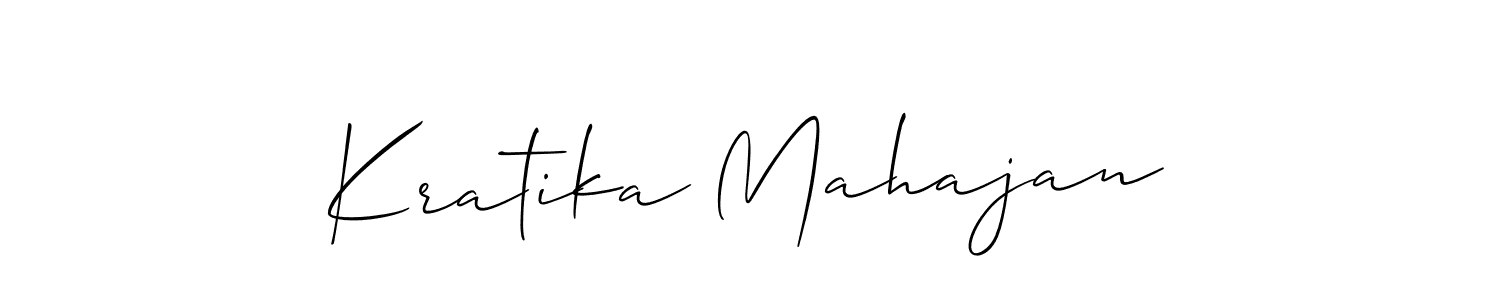 Create a beautiful signature design for name Kratika Mahajan. With this signature (Allison_Script) fonts, you can make a handwritten signature for free. Kratika Mahajan signature style 2 images and pictures png