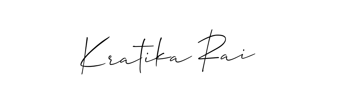 Make a short Kratika Rai signature style. Manage your documents anywhere anytime using Allison_Script. Create and add eSignatures, submit forms, share and send files easily. Kratika Rai signature style 2 images and pictures png