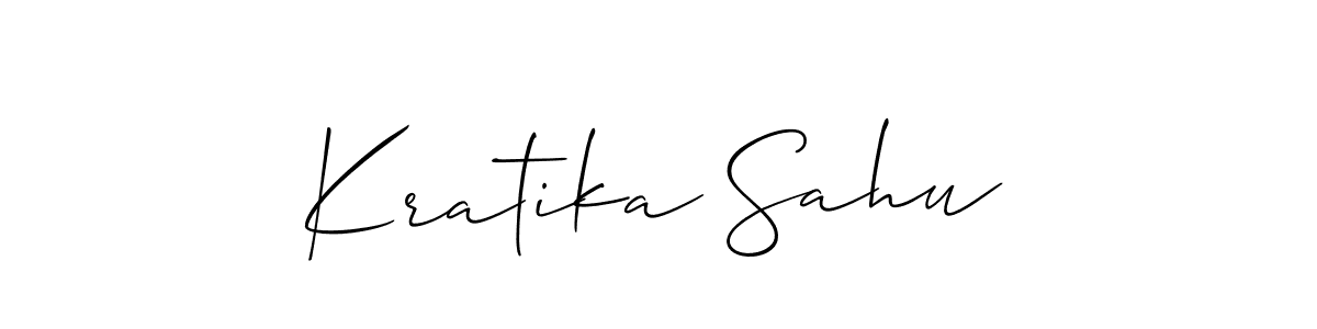 Make a short Kratika Sahu signature style. Manage your documents anywhere anytime using Allison_Script. Create and add eSignatures, submit forms, share and send files easily. Kratika Sahu signature style 2 images and pictures png