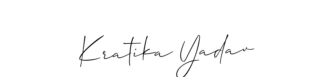 How to make Kratika Yadav name signature. Use Allison_Script style for creating short signs online. This is the latest handwritten sign. Kratika Yadav signature style 2 images and pictures png