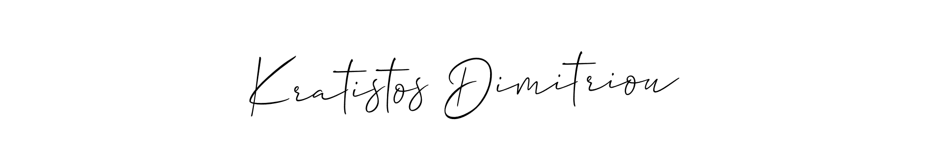You should practise on your own different ways (Allison_Script) to write your name (Kratistos Dimitriou) in signature. don't let someone else do it for you. Kratistos Dimitriou signature style 2 images and pictures png