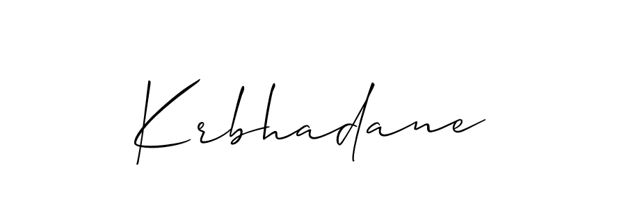 Create a beautiful signature design for name Krbhadane. With this signature (Allison_Script) fonts, you can make a handwritten signature for free. Krbhadane signature style 2 images and pictures png