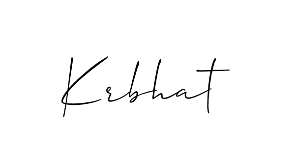Krbhat stylish signature style. Best Handwritten Sign (Allison_Script) for my name. Handwritten Signature Collection Ideas for my name Krbhat. Krbhat signature style 2 images and pictures png