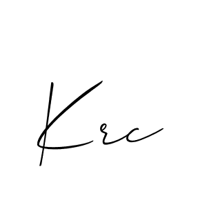 Design your own signature with our free online signature maker. With this signature software, you can create a handwritten (Allison_Script) signature for name Krc. Krc signature style 2 images and pictures png