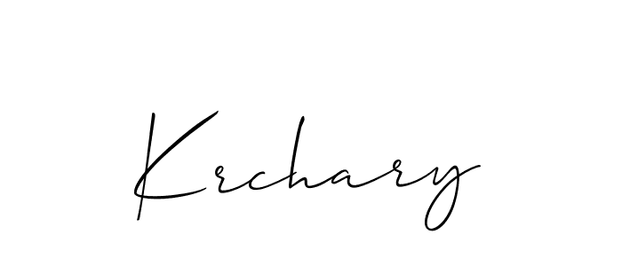 Make a beautiful signature design for name Krchary. With this signature (Allison_Script) style, you can create a handwritten signature for free. Krchary signature style 2 images and pictures png