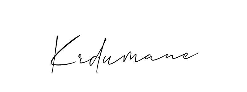 Create a beautiful signature design for name Krdumane. With this signature (Allison_Script) fonts, you can make a handwritten signature for free. Krdumane signature style 2 images and pictures png