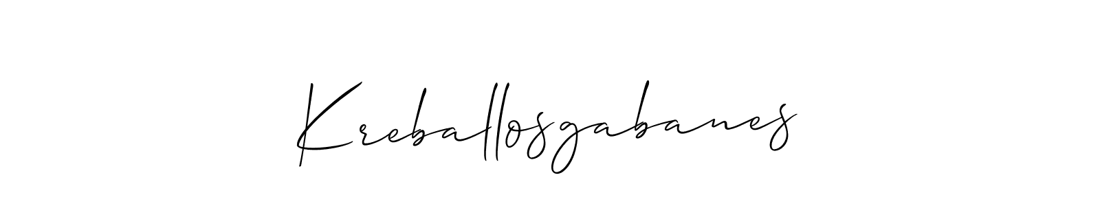 The best way (Allison_Script) to make a short signature is to pick only two or three words in your name. The name Kreballosgabanes include a total of six letters. For converting this name. Kreballosgabanes signature style 2 images and pictures png