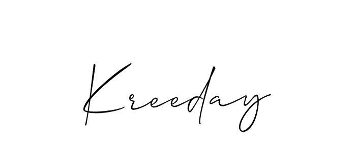 Allison_Script is a professional signature style that is perfect for those who want to add a touch of class to their signature. It is also a great choice for those who want to make their signature more unique. Get Kreeday name to fancy signature for free. Kreeday signature style 2 images and pictures png