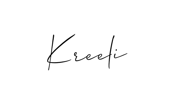 How to make Kreeli name signature. Use Allison_Script style for creating short signs online. This is the latest handwritten sign. Kreeli signature style 2 images and pictures png