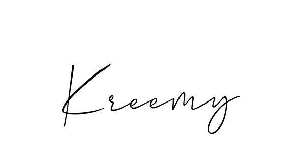 Use a signature maker to create a handwritten signature online. With this signature software, you can design (Allison_Script) your own signature for name Kreemy. Kreemy signature style 2 images and pictures png