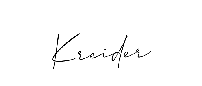 Create a beautiful signature design for name Kreider. With this signature (Allison_Script) fonts, you can make a handwritten signature for free. Kreider signature style 2 images and pictures png
