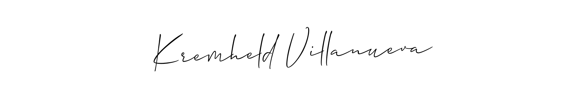 You can use this online signature creator to create a handwritten signature for the name Kremheld Villanueva. This is the best online autograph maker. Kremheld Villanueva signature style 2 images and pictures png