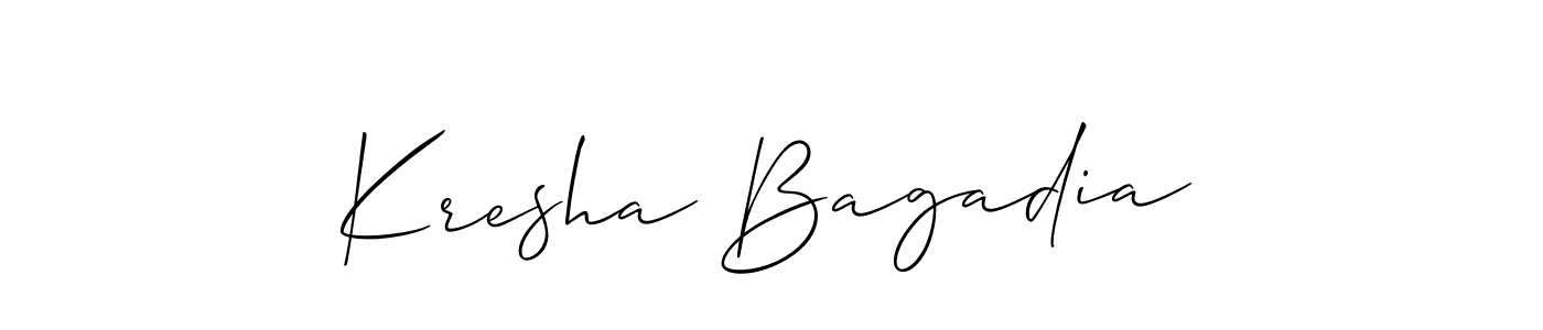 Here are the top 10 professional signature styles for the name Kresha Bagadia. These are the best autograph styles you can use for your name. Kresha Bagadia signature style 2 images and pictures png