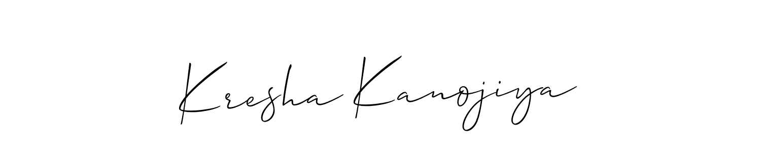 if you are searching for the best signature style for your name Kresha Kanojiya. so please give up your signature search. here we have designed multiple signature styles  using Allison_Script. Kresha Kanojiya signature style 2 images and pictures png