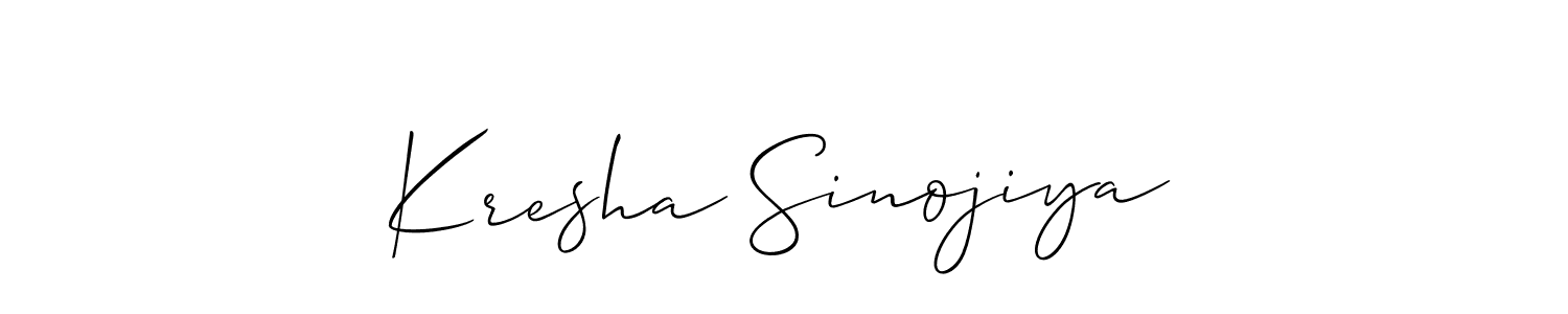 How to make Kresha Sinojiya signature? Allison_Script is a professional autograph style. Create handwritten signature for Kresha Sinojiya name. Kresha Sinojiya signature style 2 images and pictures png