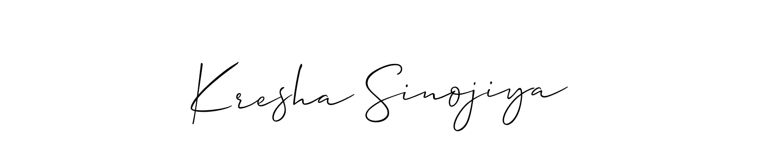 How to make Kresha Sinojiya signature? Allison_Script is a professional autograph style. Create handwritten signature for Kresha Sinojiya name. Kresha Sinojiya signature style 2 images and pictures png